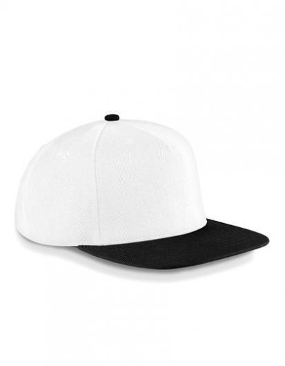 BEECHFIELD B660 Original Flat Peak Snapback Cap-White/Black