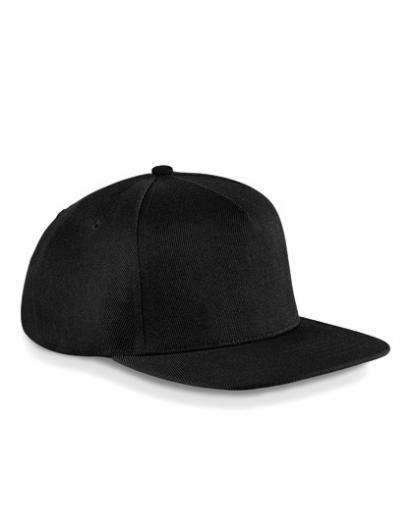 BEECHFIELD B660 Original Flat Peak Snapback Cap-Black/Black