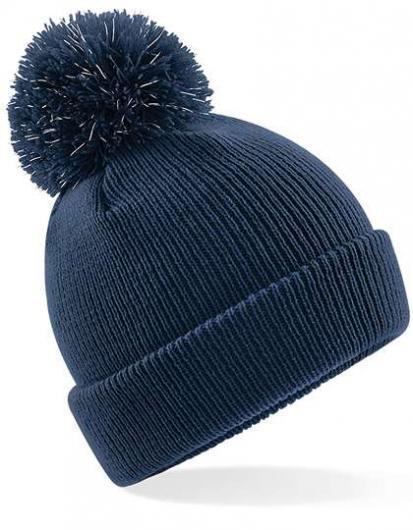 BEECHFIELD B406B Junior Reflective Bobble Beanie-French Navy